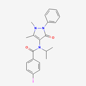 molecular formula C21H22IN3O2 B14416399 N-(1,5-dimethyl-3-oxo-2-phenylpyrazol-4-yl)-4-iodo-N-propan-2-ylbenzamide CAS No. 81217-11-0