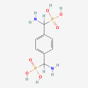 molecular formula C8H14N2O6P2 B14416424 Phosphonic acid, (1,4-phenylenebis(aminomethylene))bis- CAS No. 85416-95-1