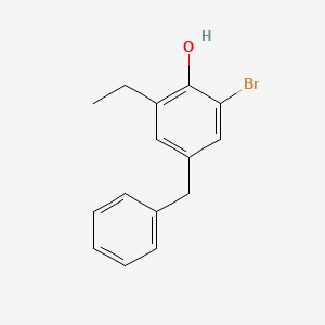 molecular formula C15H15BrO B14416543 4-Benzyl-2-bromo-6-ethylphenol CAS No. 85341-59-9