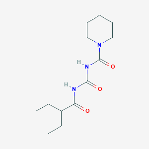 molecular formula C13H23N3O3 B14416651 N-[(2-Ethylbutanoyl)carbamoyl]piperidine-1-carboxamide CAS No. 82845-37-2