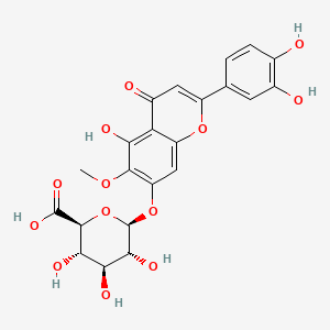 molecular formula C22H20O13 B14416704 beta-D-Glucopyranosiduronic acid, 2-(3,4-dihydroxyphenyl)-5-hydroxy-6-methoxy-4-oxo-4H-1-benzopyran-7-yl CAS No. 82657-12-3