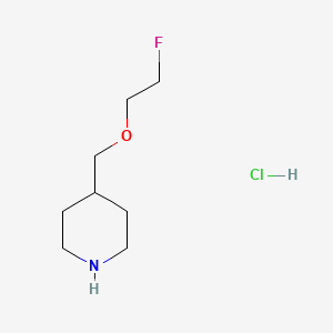molecular formula C8H17ClFNO B1441677 4-[(2-Fluoroethoxy)methyl]piperidine hydrochloride CAS No. 1220036-72-5
