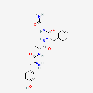 molecular formula C25H33N5O5 B14416801 L-Tyrosyl-D-alanyl-L-phenylalanyl-N-ethylglycinamide CAS No. 83579-00-4