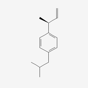 molecular formula C14H20 B14416851 Benzene, 1-[(1S)-1-methyl-2-propenyl]-4-(2-methylpropyl)- CAS No. 85711-17-7