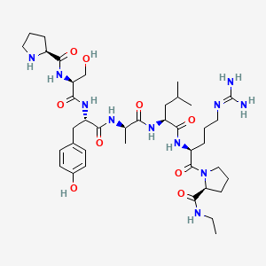 molecular formula C39H63N11O9 B14416983 L-Prolyl-L-seryl-L-tyrosyl-D-alanyl-L-leucyl-N~5~-(diaminomethylidene)-L-ornithyl-N-ethyl-L-prolinamide CAS No. 85476-30-8