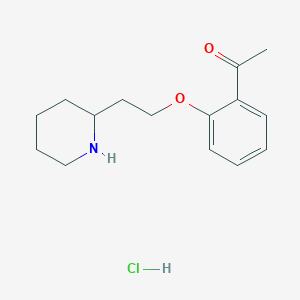 molecular formula C15H22ClNO2 B1441704 1-{2-[2-(2-Piperidinyl)ethoxy]phenyl}-1-ethanone hydrochloride CAS No. 1220028-05-6