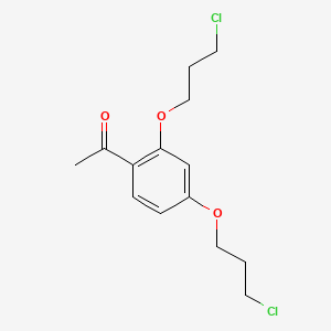 molecular formula C14H18Cl2O3 B14417040 Ethanone, 1-(2,4-bis(3-chloropropoxy)phenyl)- CAS No. 87048-85-9