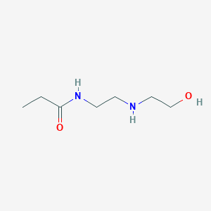 molecular formula C7H16N2O2 B14417057 N-{2-[(2-Hydroxyethyl)amino]ethyl}propanamide CAS No. 82154-70-9