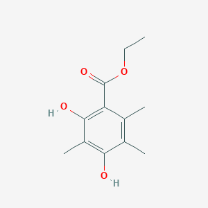 molecular formula C12H16O4 B14417085 Ethyl 2,4-dihydroxy-3,5,6-trimethylbenzoate CAS No. 81345-10-0