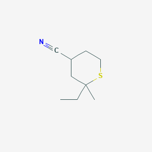 molecular formula C9H15NS B14417095 2-Ethyl-2-methylthiane-4-carbonitrile CAS No. 86251-94-7