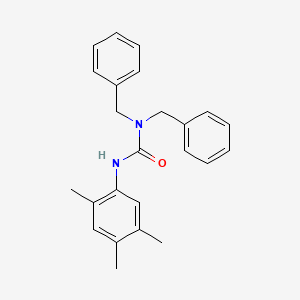 molecular formula C24H26N2O B14417140 N,N-Dibenzyl-N'-(2,4,5-trimethylphenyl)urea CAS No. 86764-36-5