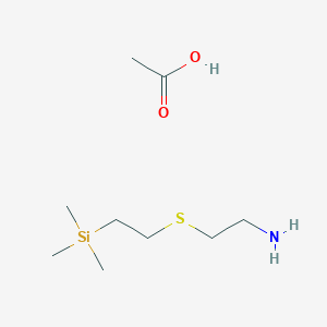 molecular formula C9H23NO2SSi B14417224 Acetic acid--2-{[2-(trimethylsilyl)ethyl]sulfanyl}ethan-1-amine (1/1) CAS No. 81633-86-5