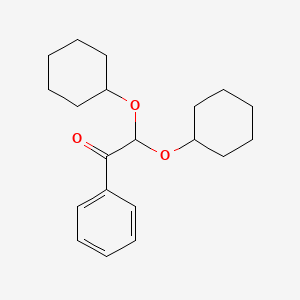 molecular formula C20H28O3 B14417256 Ethanone, 2,2-bis(cyclohexyloxy)-1-phenyl- CAS No. 81427-77-2