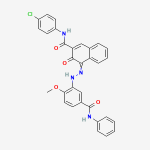 molecular formula C31H23ClN4O4 B14417291 N-(4-Chlorophenyl)-4-{2-[2-methoxy-5-(phenylcarbamoyl)phenyl]hydrazinylidene}-3-oxo-3,4-dihydronaphthalene-2-carboxamide CAS No. 83588-56-1