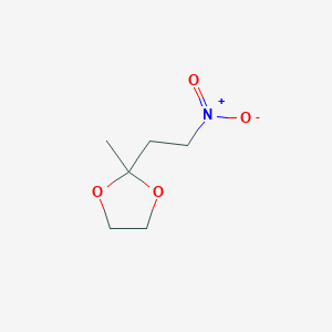 molecular formula C6H11NO4 B14417376 2-Methyl-2-(2-nitroethyl)-1,3-dioxolane CAS No. 79958-77-3