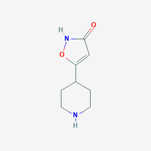 molecular formula C8H12N2O2 B144174 5-(piperidin-4-yl)isoxazol-3-ol CAS No. 132033-91-1