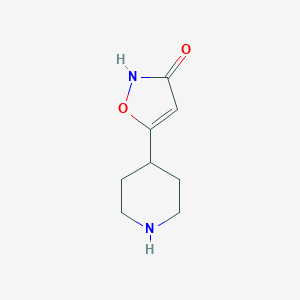 molecular formula C8H12N2O2 B144174 5-(4-Piperidyl)isoxazol-3-ol CAS No. 132033-91-1