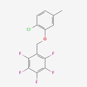 molecular formula C14H8ClF5O B14417430 Benzene, ((2-chloro-5-methylphenoxy)methyl)pentafluoro- CAS No. 87002-13-9