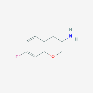 molecular formula C9H10FNO B1441756 7-Fluoro-3,4-dihydro-2H-1-benzopyran-3-amine CAS No. 944904-19-2