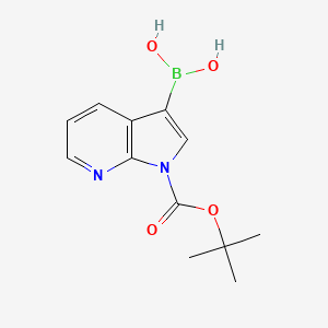 molecular formula C12H15BN2O4 B1441757 1-(tert-butoxycarbonyl)-1H-pyrrolo[2,3-b]pyridin-3-ylboronic acid CAS No. 1425334-89-9