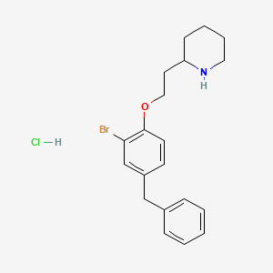 molecular formula C20H25BrClNO B1441758 2-[2-(4-Benzyl-2-bromophenoxy)ethyl]piperidine hydrochloride CAS No. 1220028-83-0