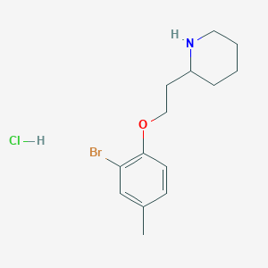molecular formula C14H21BrClNO B1441761 2-[2-(2-Bromo-4-methylphenoxy)ethyl]piperidine hydrochloride CAS No. 1219981-33-5