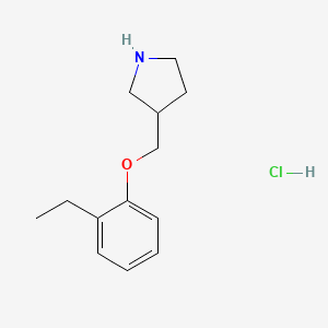 molecular formula C13H20ClNO B1441762 3-[(2-Ethylphenoxy)methyl]pyrrolidine hydrochloride CAS No. 1220031-81-1