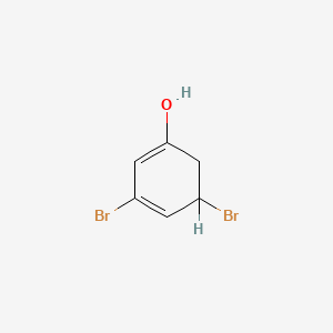 molecular formula C6H6Br2O B14417646 Cyclohexadienol, 3,5-dibromo- CAS No. 84720-63-8