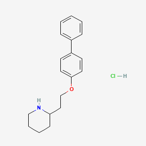 molecular formula C19H24ClNO B1441767 2-[2-([1,1'-Biphenyl]-4-yloxy)ethyl]piperidine hydrochloride CAS No. 1219963-72-0