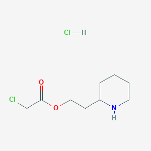 molecular formula C9H17Cl2NO2 B1441771 2-(2-Piperidinyl)ethyl 2-chloroacetate hydrochloride CAS No. 1219956-78-1