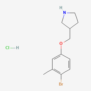 molecular formula C12H17BrClNO B1441772 3-[(4-Bromo-3-methylphenoxy)methyl]pyrrolidine hydrochloride CAS No. 1219949-00-4