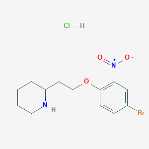 molecular formula C13H18BrClN2O3 B1441774 4-Bromo-2-nitrophenyl 2-(2-piperidinyl)ethyl ether hydrochloride CAS No. 1219964-60-9