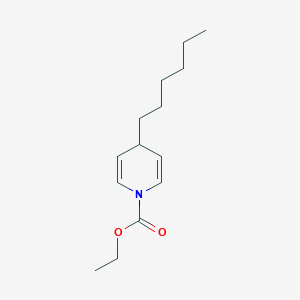 molecular formula C14H23NO2 B14417768 Ethyl 4-hexylpyridine-1(4H)-carboxylate CAS No. 82126-17-8