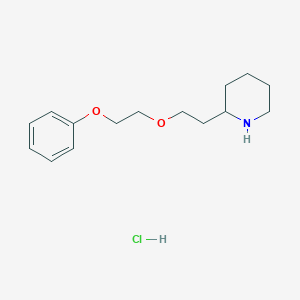 molecular formula C15H24ClNO2 B1441778 2-[2-(2-Phenoxyethoxy)ethyl]piperidine hydrochloride CAS No. 1220030-05-6
