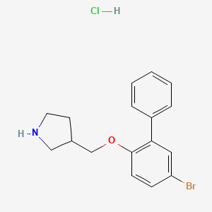 molecular formula C17H19BrClNO B1441781 5-Bromo[1,1'-biphenyl]-2-yl 3-pyrrolidinylmethyl-ether hydrochloride CAS No. 1219963-97-9