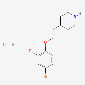 molecular formula C13H18BrClFNO B1441784 4-[2-(4-Bromo-2-fluorophenoxy)ethyl]piperidine hydrochloride CAS No. 1220016-23-8