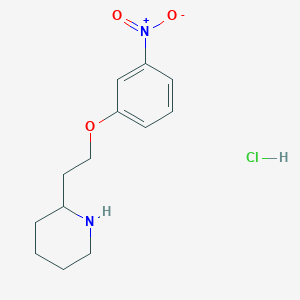 molecular formula C13H19ClN2O3 B1441792 2-[2-(3-Nitrophenoxy)ethyl]piperidine hydrochloride CAS No. 1220029-73-1