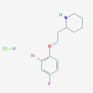 molecular formula C13H18BrClFNO B1441800 2-[2-(2-Bromo-4-fluorophenoxy)ethyl]piperidine hydrochloride CAS No. 1219964-25-6