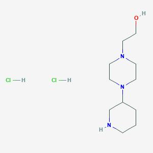 molecular formula C11H25Cl2N3O B1441801 2-[4-(3-Piperidinyl)-1-piperazinyl]-1-ethanol dihydrochloride CAS No. 1219979-62-0