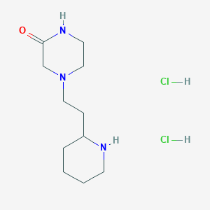 molecular formula C11H23Cl2N3O B1441802 4-(2-(Piperidin-2-yl)ethyl)piperazin-2-one dihydrochloride CAS No. 1219960-59-4
