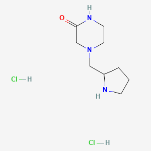 molecular formula C9H19Cl2N3O B1441818 4-(pyrrolidin-2-ylmethyl)piperazin-2-one dihydrochloride CAS No. 1220027-47-3