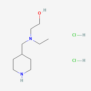 molecular formula C10H24Cl2N2O B1441819 2-[Ethyl(4-piperidinylmethyl)amino]-1-ethanol dihydrochloride CAS No. 1219957-53-5