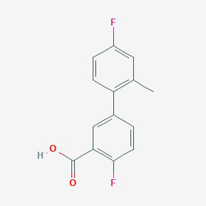 molecular formula C14H10F2O2 B1441829 2-Fluoro-5-(4-fluoro-2-methylphenyl)benzoic acid CAS No. 1178482-85-3