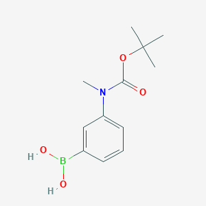 molecular formula C12H18BNO4 B1441833 (3-((tert-Butoxycarbonyl)(methyl)amino)phenyl)boronic acid CAS No. 887831-90-5