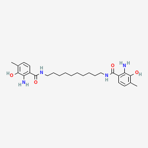 molecular formula C26H38N4O4 B14418394 N,N'-(Decane-1,10-diyl)bis(2-amino-3-hydroxy-4-methylbenzamide) CAS No. 85513-33-3