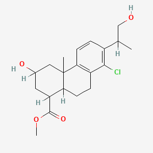 molecular formula C20H27ClO4 B14418465 methyl 8-chloro-3-hydroxy-7-(1-hydroxypropan-2-yl)-4a-methyl-2,3,4,9,10,10a-hexahydro-1H-phenanthrene-1-carboxylate CAS No. 83400-64-0
