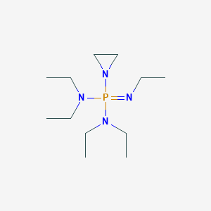 molecular formula C12H29N4P B14418499 P-Aziridin-1-yl-N,N,N',N',N''-pentaethylphosphonimidic diamide CAS No. 85459-04-7