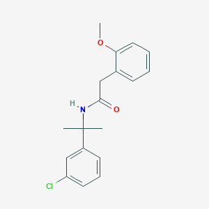 molecular formula C18H20ClNO2 B14418646 N-[2-(3-Chlorophenyl)propan-2-yl]-2-(2-methoxyphenyl)acetamide CAS No. 79998-69-9