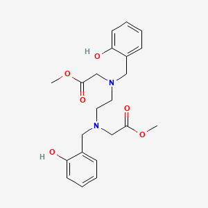 molecular formula C22H28N2O6 B14418687 Glycine, N,N'-1,2-ethanediylbis(N-((2-hydroxyphenyl)methyl)-, dimethyl ester CAS No. 85120-52-1