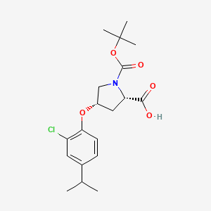 molecular formula C19H26ClNO5 B1441870 (2S,4S)-1-(tert-Butoxycarbonyl)-4-(2-chloro-4-isopropylphenoxy)-2-pyrrolidinecarboxylic acid CAS No. 1354486-70-6